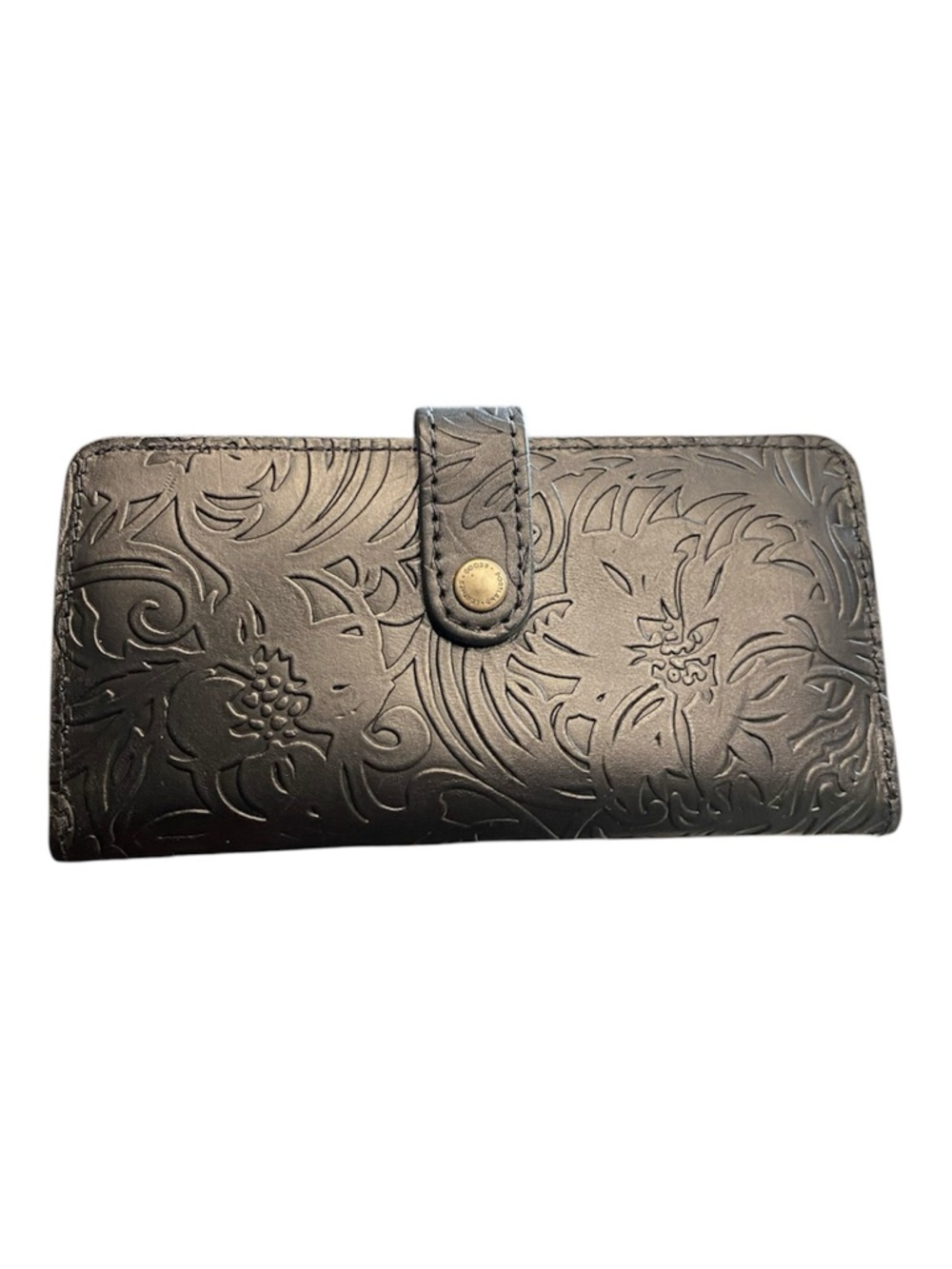 Portland Leather Meadow Women’s Bifold Embossed Floral Snap Wallet - Picture 4 of 8